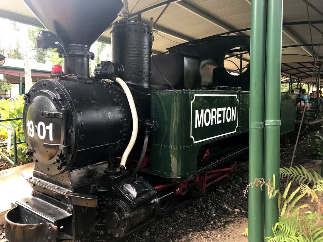 A picture of a train called "Moreton" run on the Ginger Factory