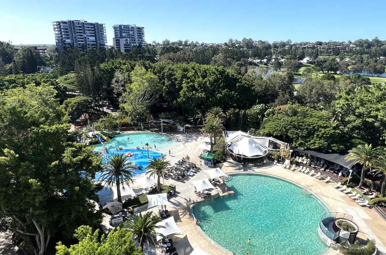 aqua pool and mountain view from a room RACV Royal Pines Resort Gold Coast